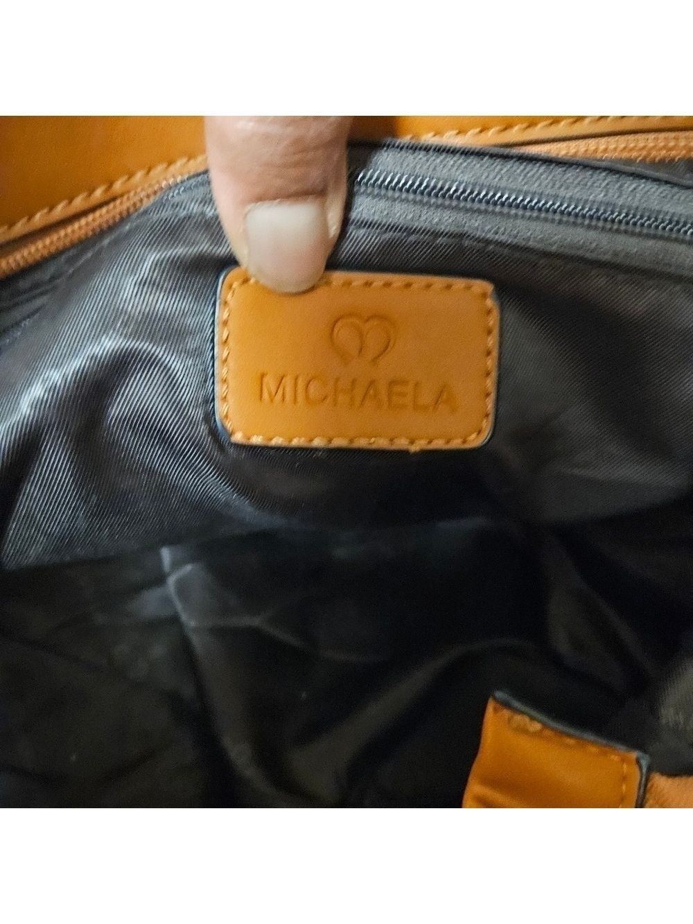 Michaela Caramel Shoulder Tote Bag - Picture 12 of 16